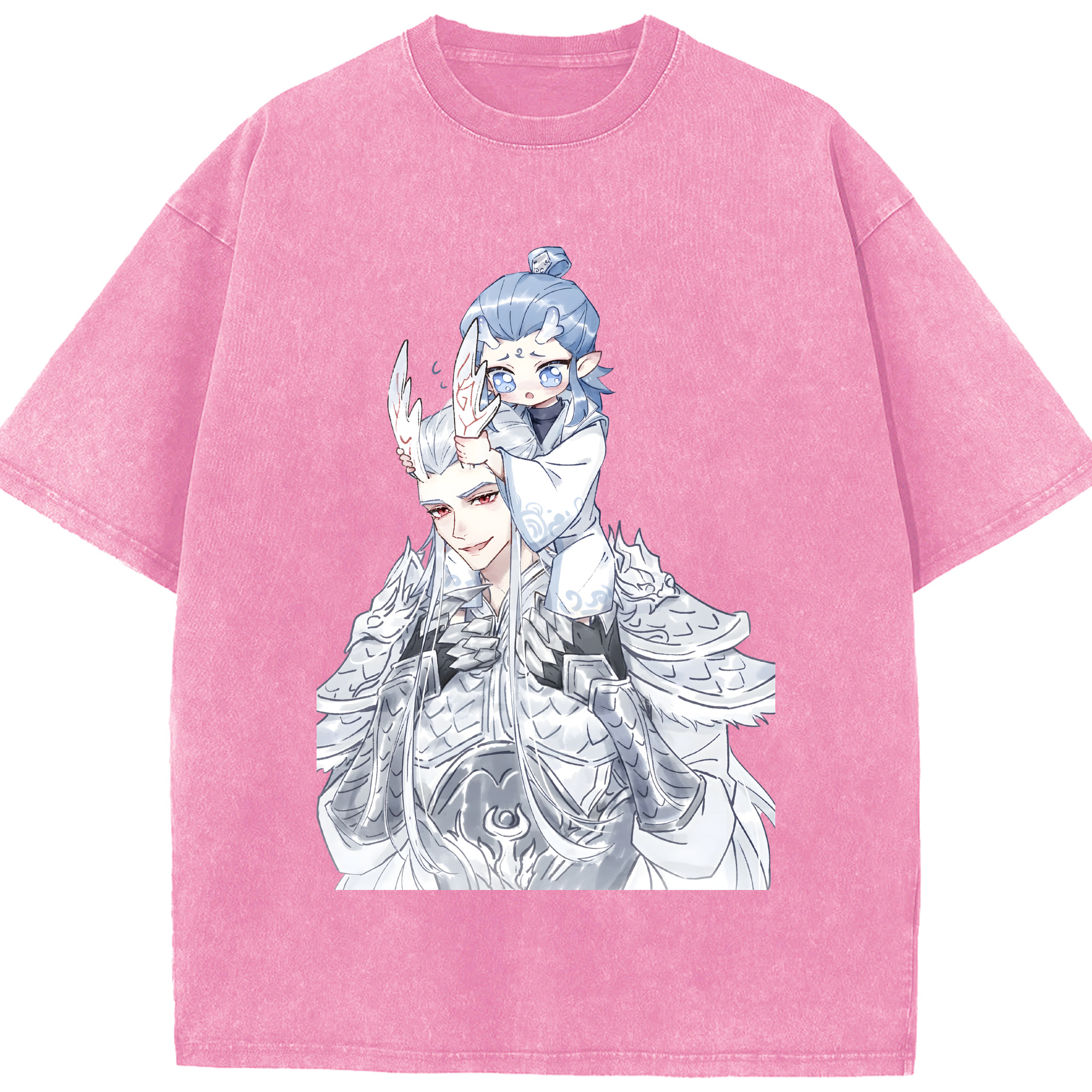 （画像用） Ne Zha 2 ナタ 魔童の大暴れ 綿100% ヴィンテージ風 半袖Tシャツ（フロントプリント）
